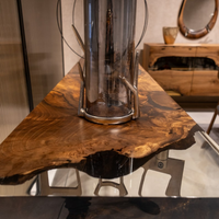Walnut Live Edge Resin Console Table thumbnail