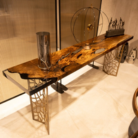 Walnut Live Edge Resin Console Table thumbnail