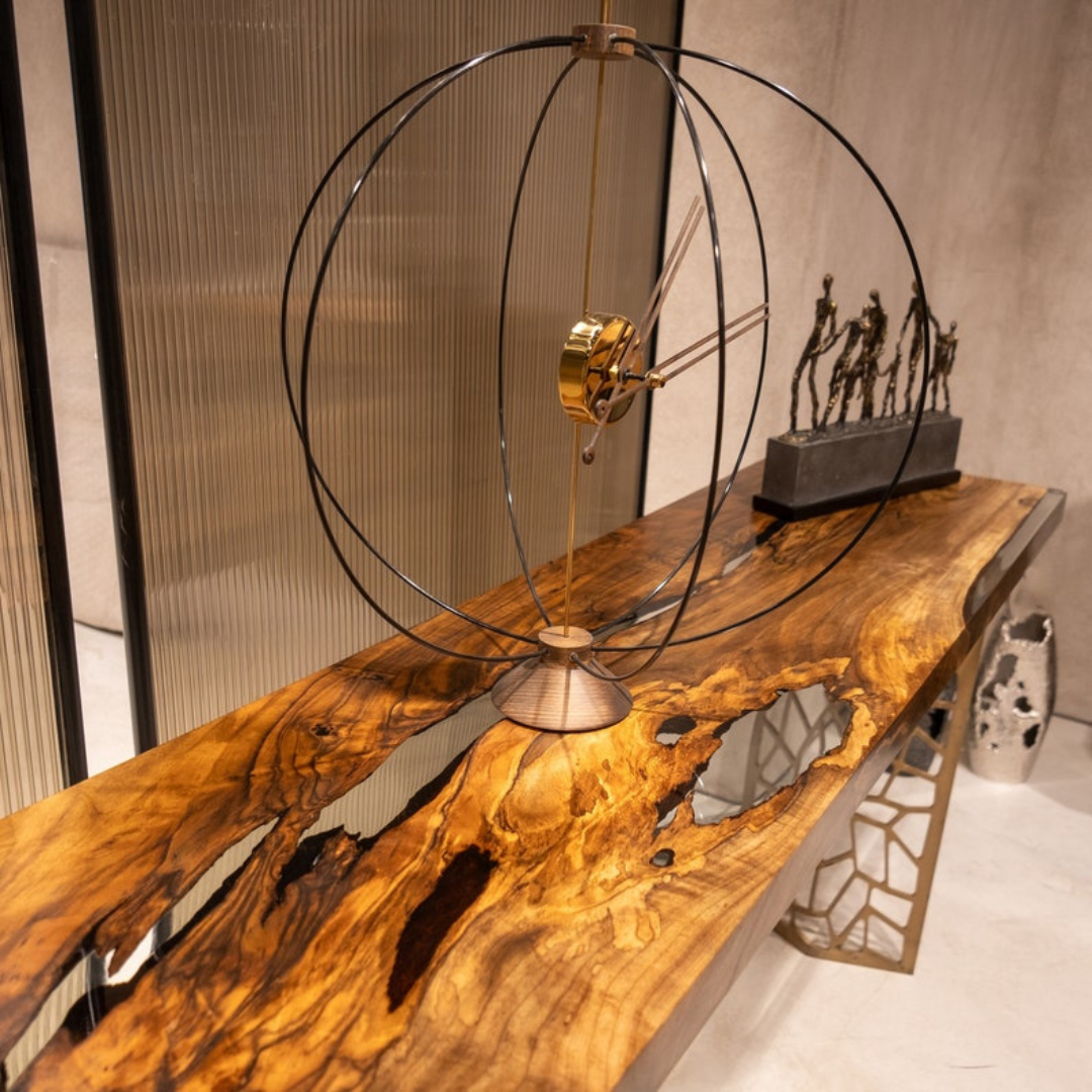 Walnut Live Edge Resin Console Table