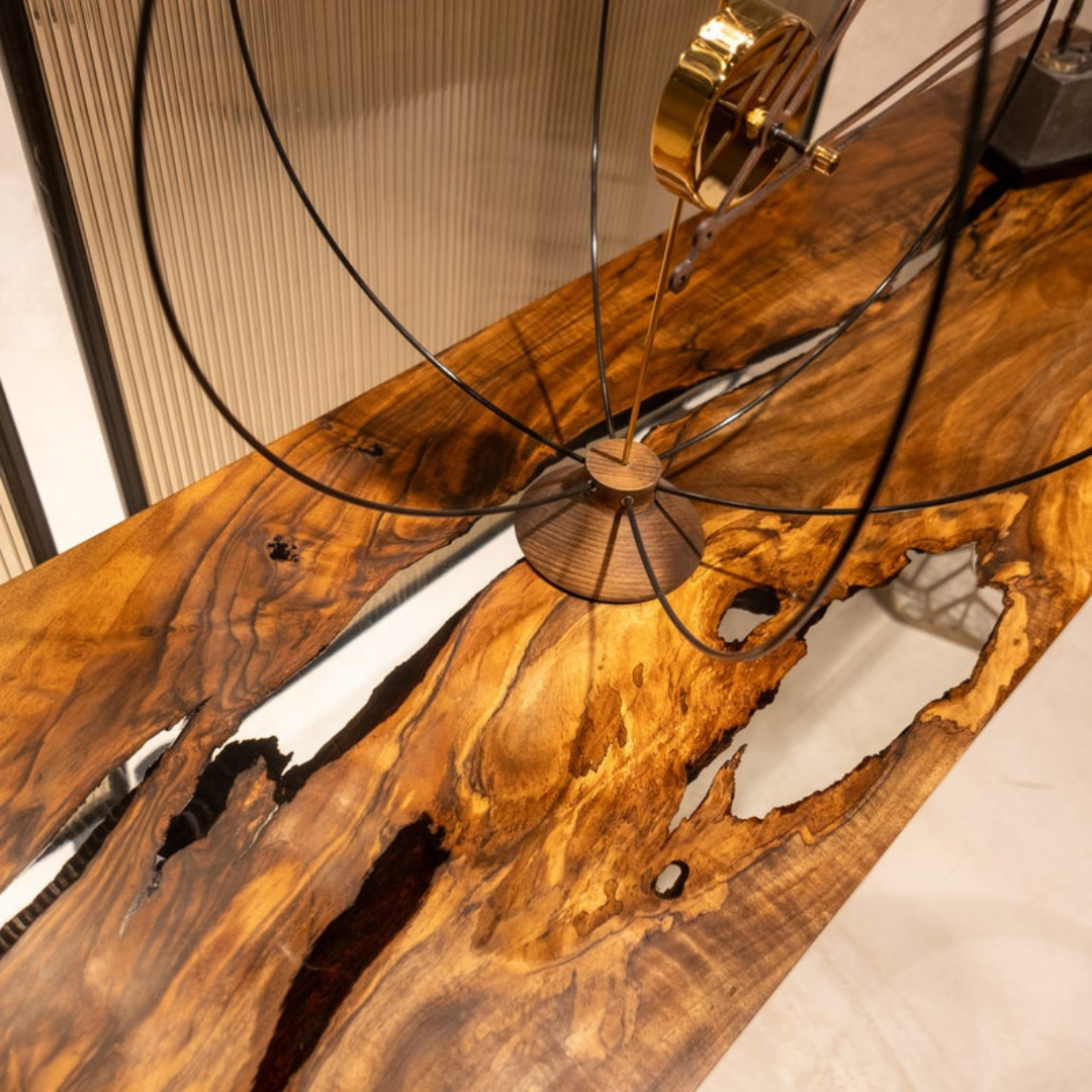 Walnut Live Edge Resin Console Table