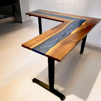River L Shape Epoxy Resin Countertop thumbnail