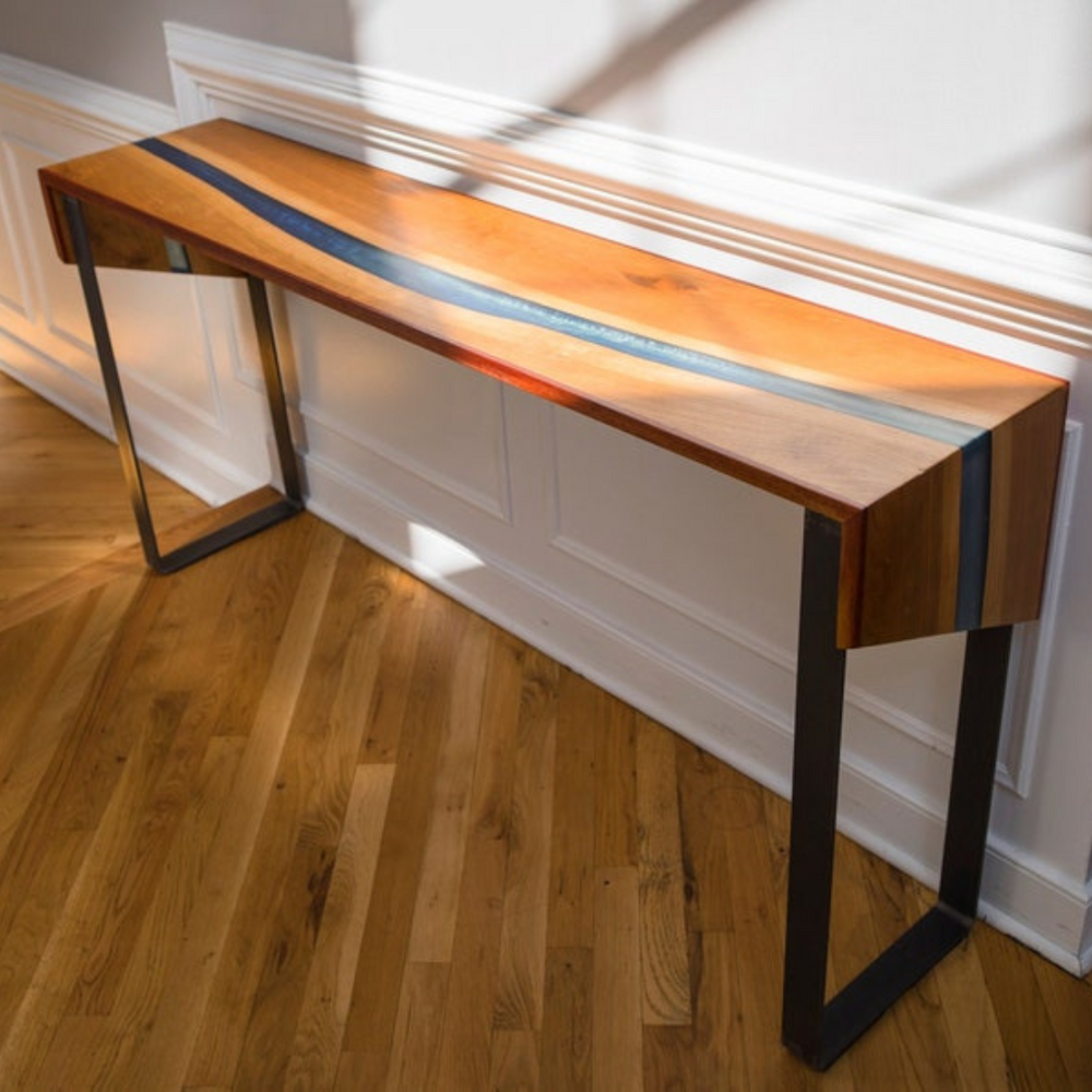 Cherry River Epoxy Console Table