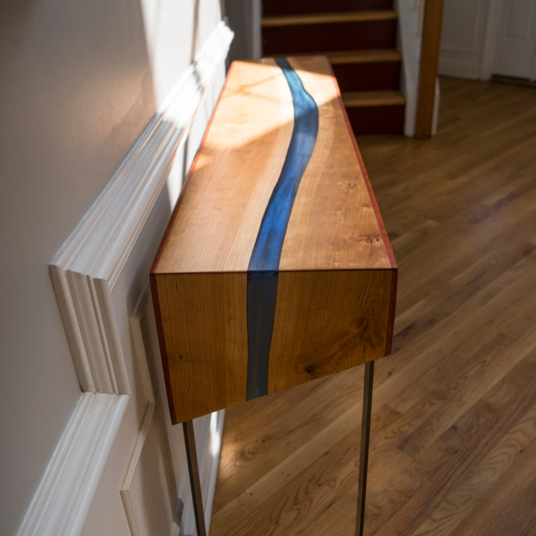 Cherry River Epoxy Console Table