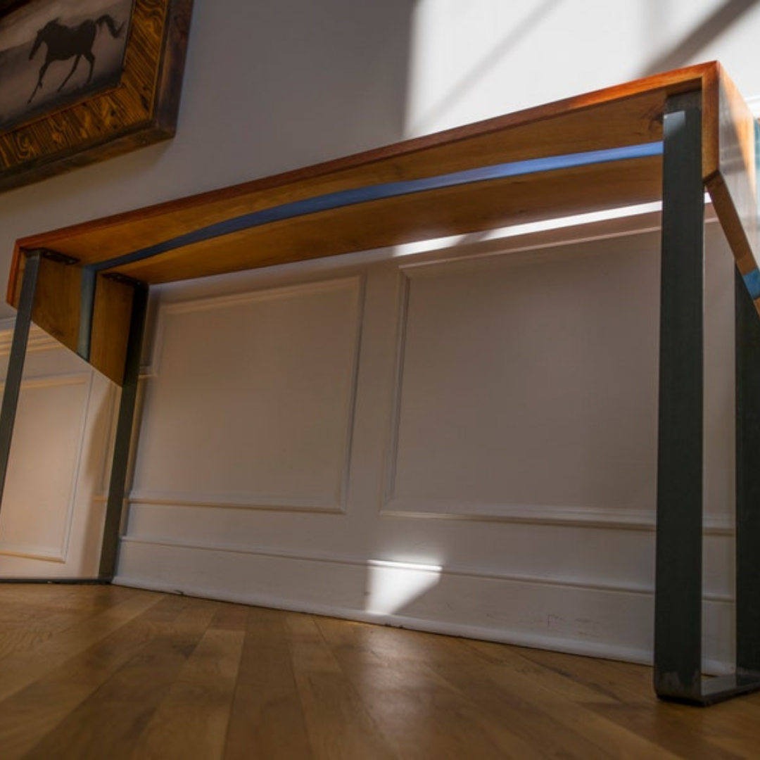 Cherry River Epoxy Console Table