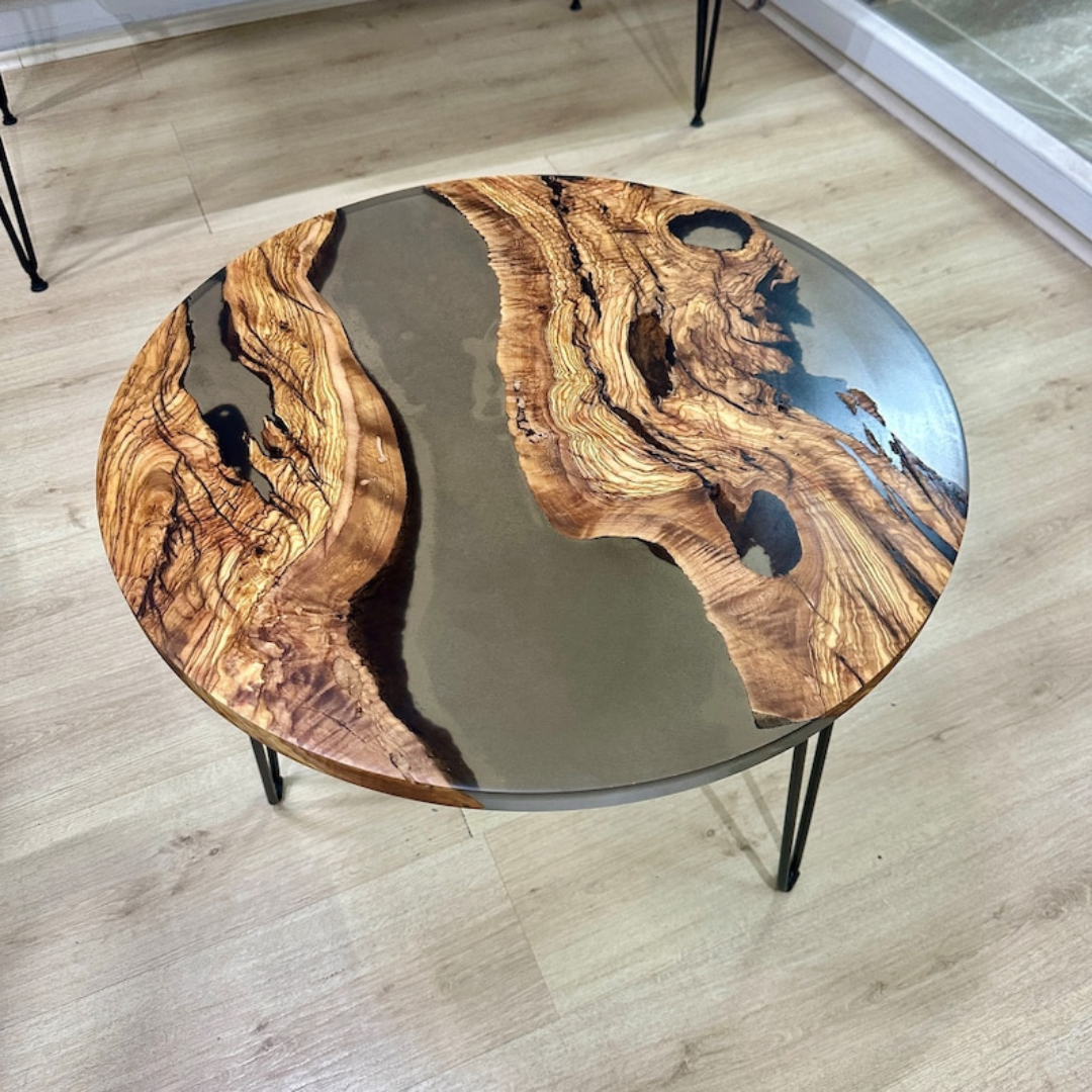 Handmade Round Epoxy Coffee Table