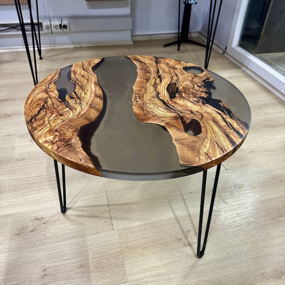 Handmade Round Epoxy Coffee Table