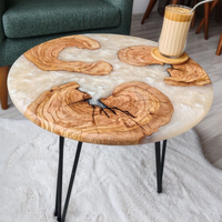 Handmade Resin and Olive Wood Coffee Table thumbnail