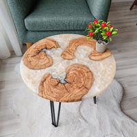 Handmade Resin and Olive Wood Coffee Table thumbnail