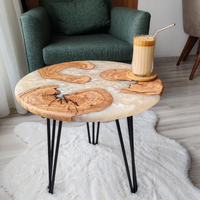 Handmade Resin and Olive Wood Coffee Table thumbnail