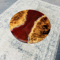 Red Epoxy coffee table Table thumbnail