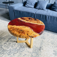Red Epoxy coffee table Table thumbnail