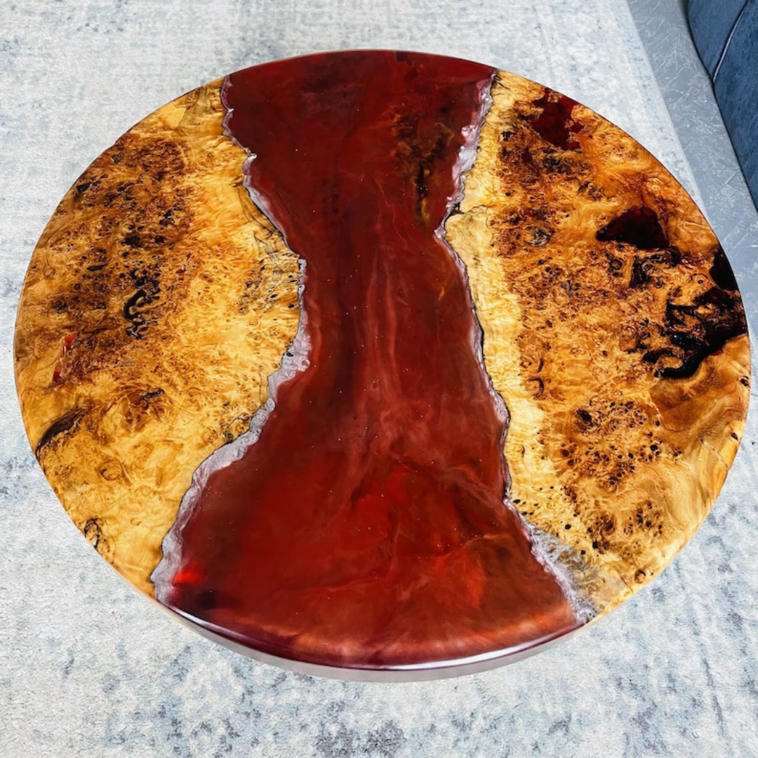 Red Epoxy coffee table Table