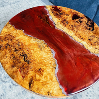 Red Epoxy coffee table Table thumbnail