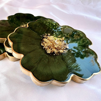 Forest Olive Green Epoxy Resin Coasters thumbnail