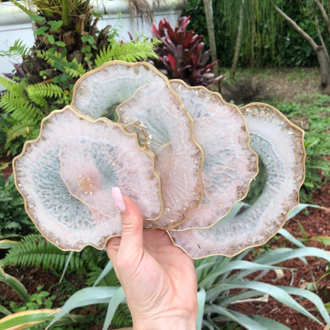 Epoxy Resin Pink Coaster