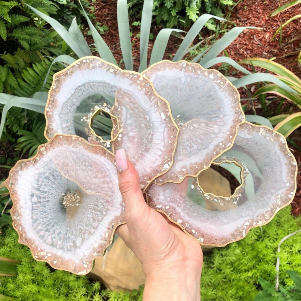 Epoxy Resin Pink Coaster