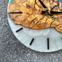 Epoxy Olive Wood Wall Clock thumbnail