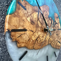 Epoxy Olive Wood Wall Clock thumbnail