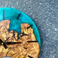 Epoxy Olive Wood Wall Clock thumbnail