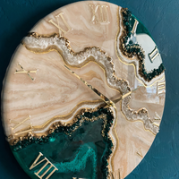 Green Resin Geode Wall Clock thumbnail