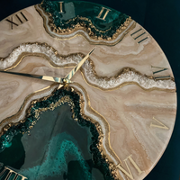 Green Resin Geode Wall Clock thumbnail