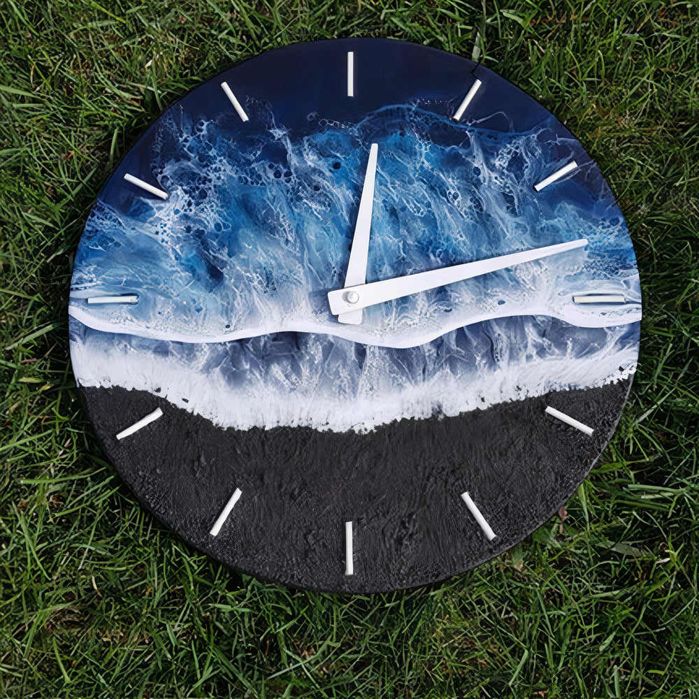 Resin  Ocean Waves clock