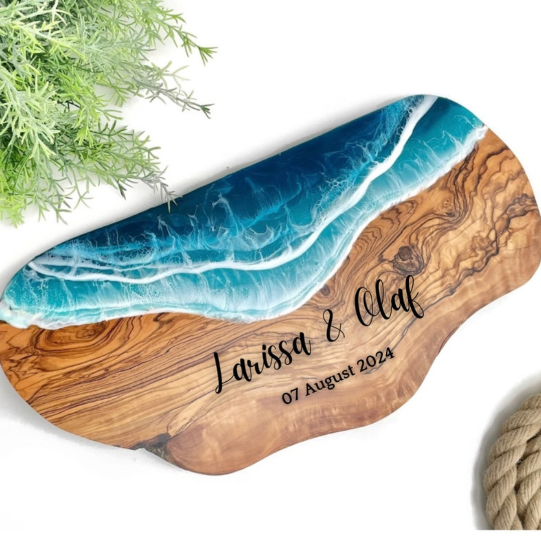 Personalized Resin Olive Wood Serving Board