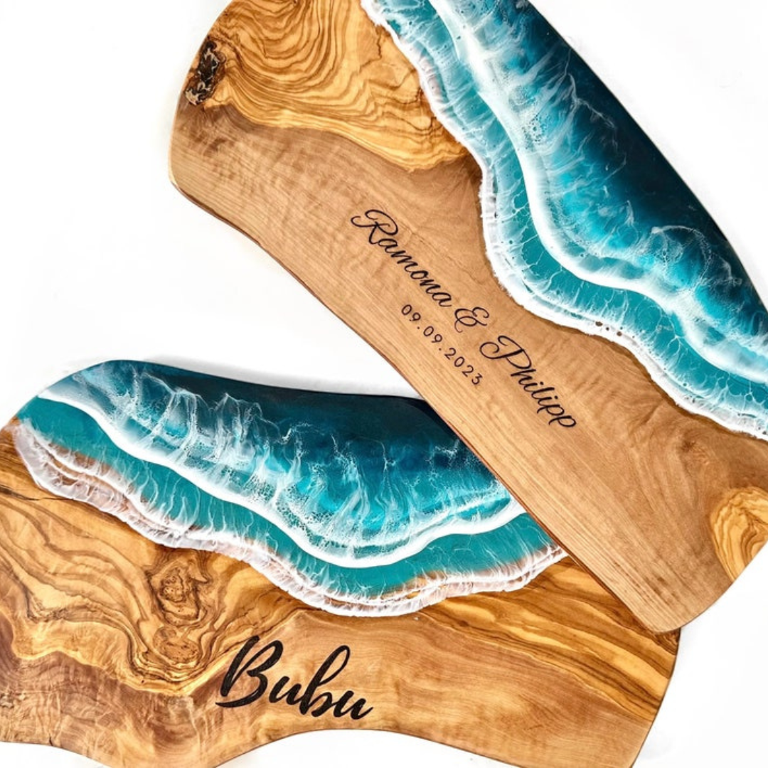 Personalized Resin Olive Wood Serving Board