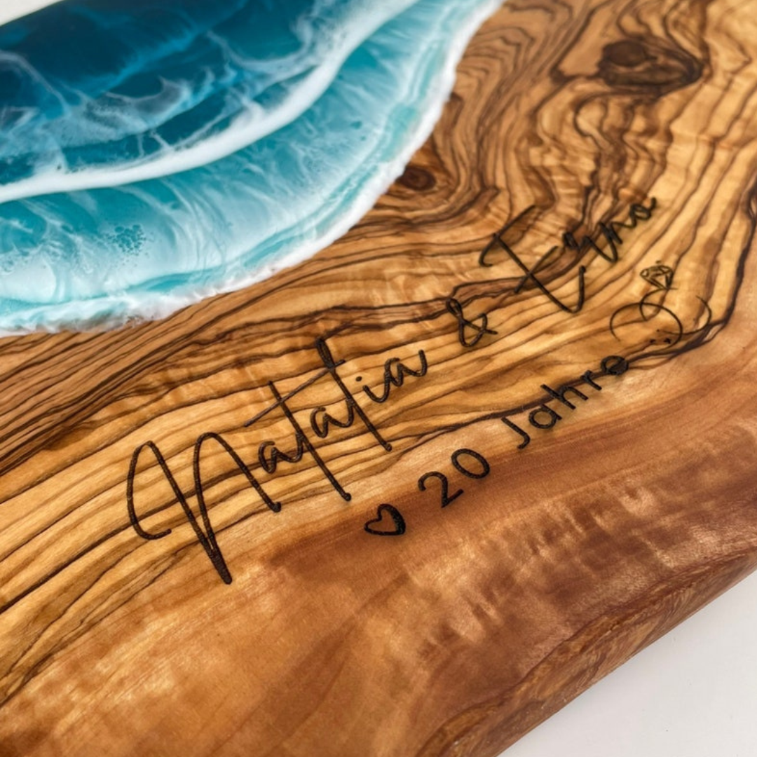 Personalized Resin Olive Wood Serving Board