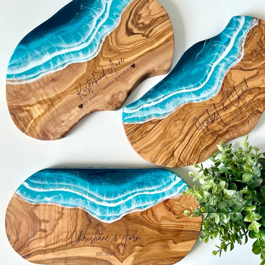 Personalized Resin Olive Wood Serving Board