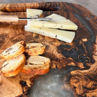 Epoxy resin and olive wood Charcuterie tray thumbnail