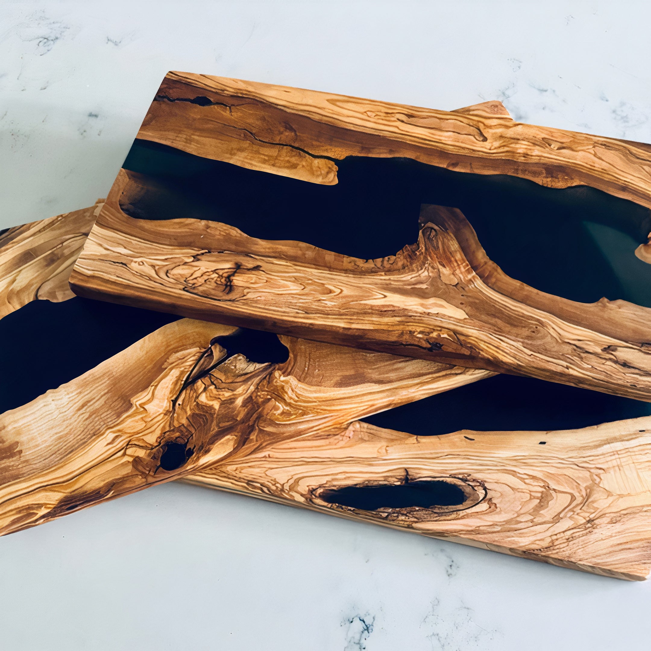Handcrafted Olive Wood River Board