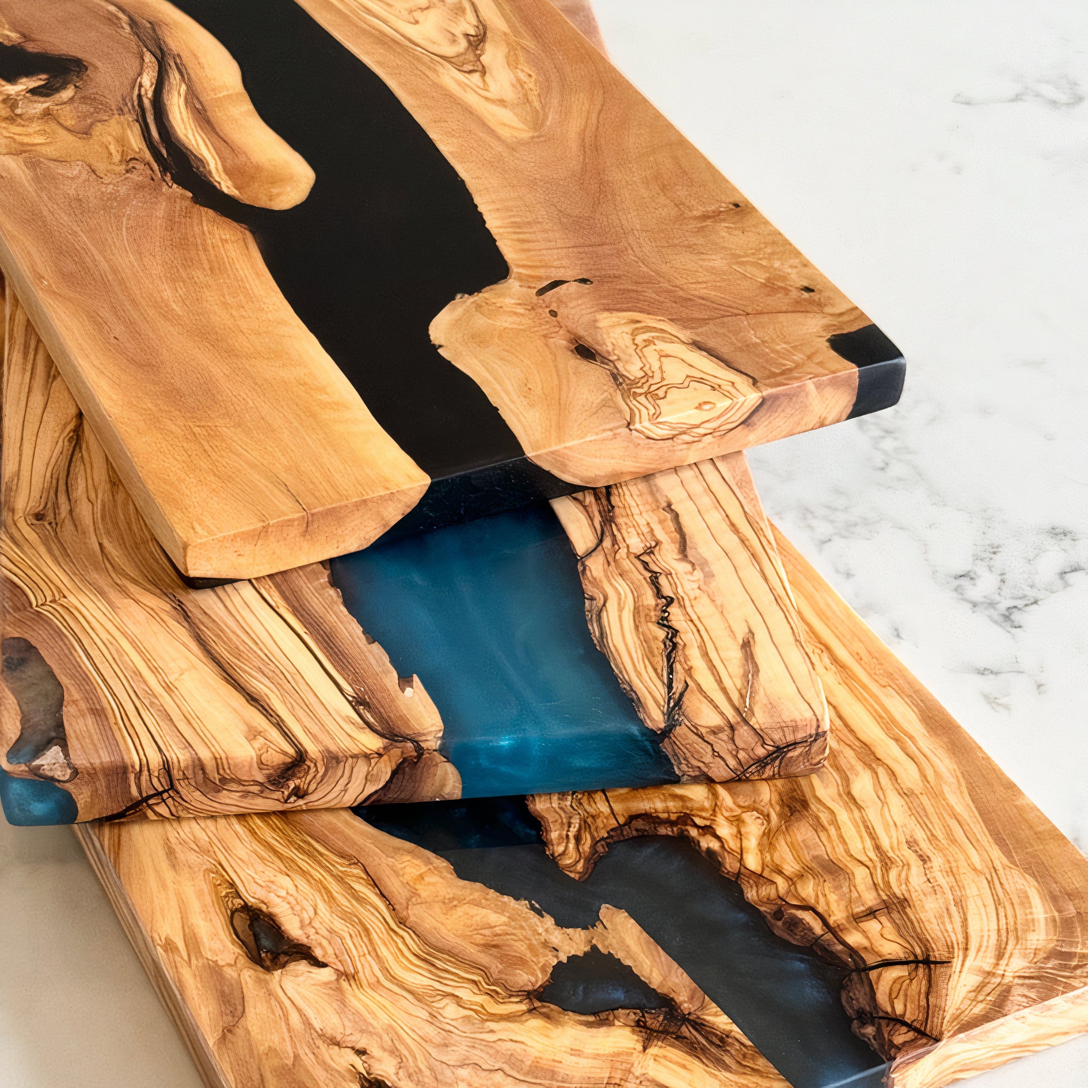 Handcrafted Olive Wood River Board