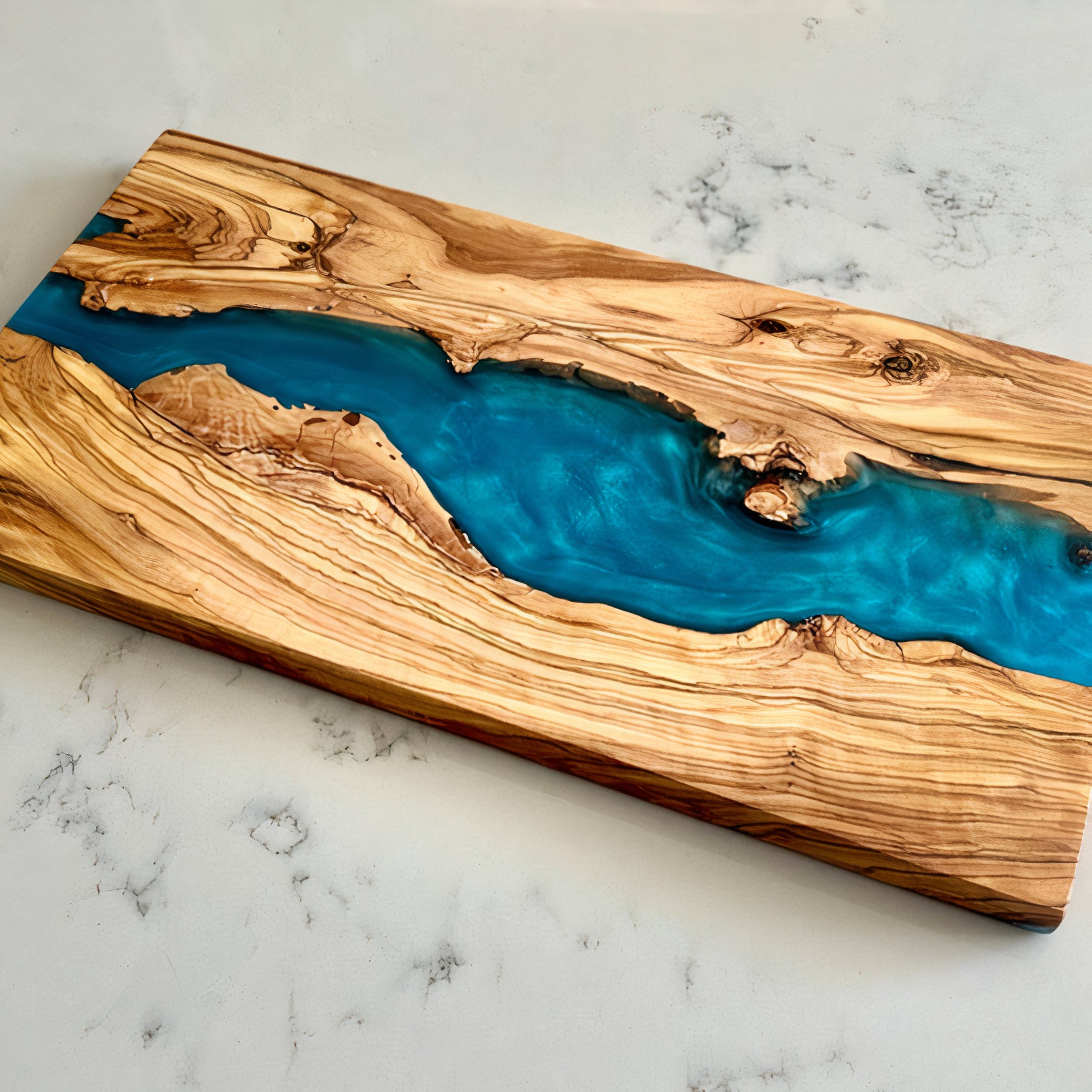 Handcrafted Olive Wood River Board