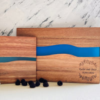 Engraved Wood Resin River Cheese Board thumbnail