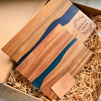Engraved Wood Resin River Cheese Board thumbnail