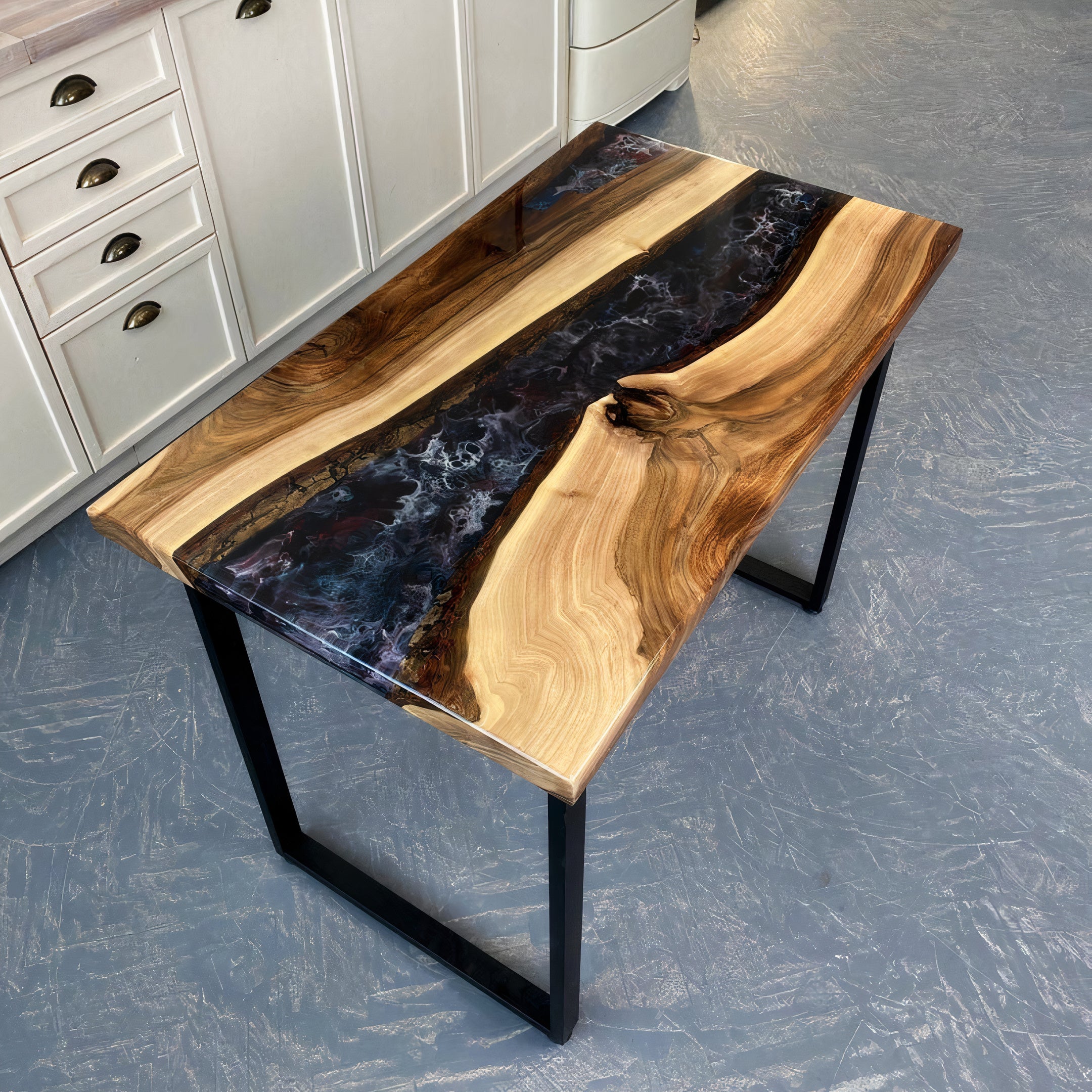 Live Edge River Resin Dining Table