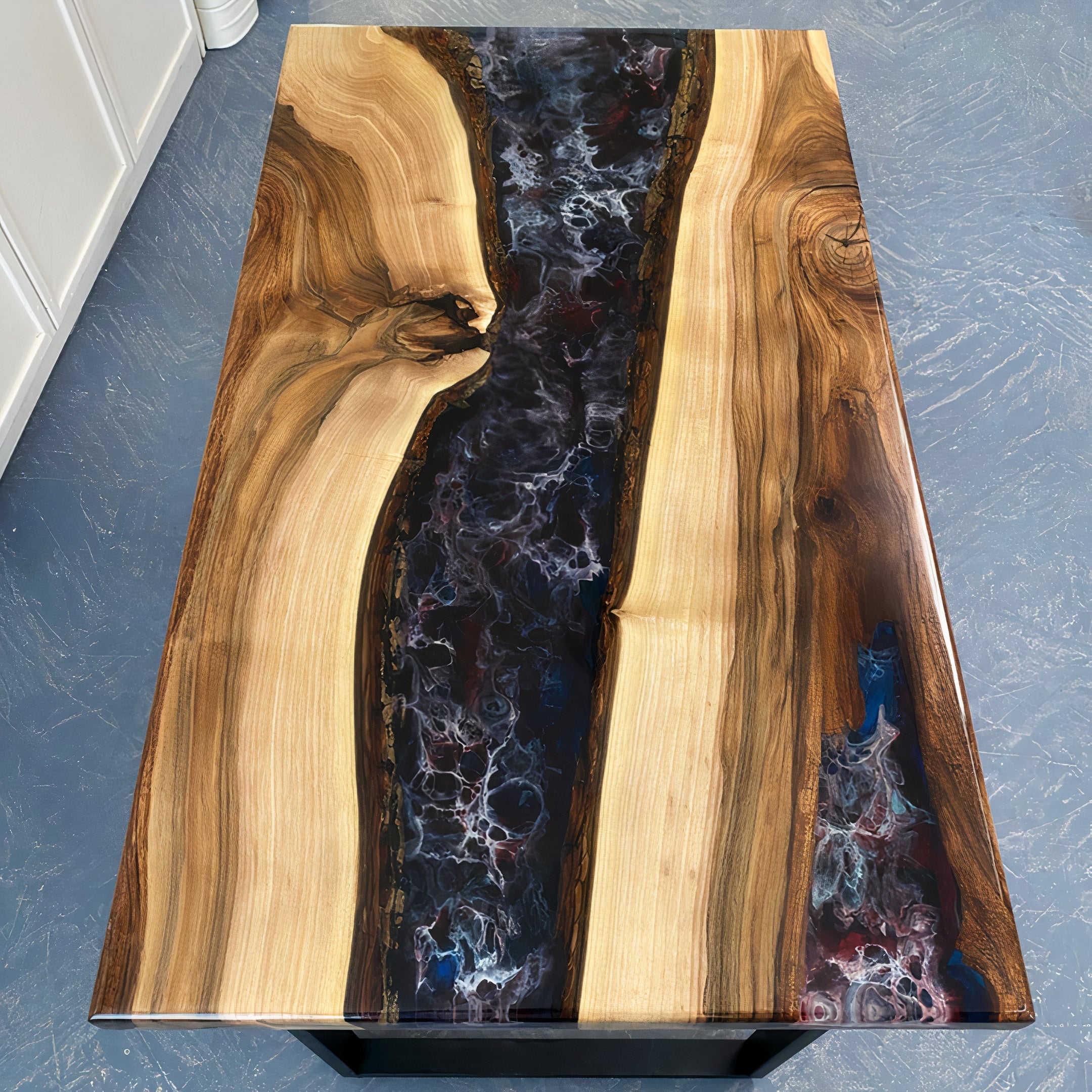 Live Edge River Resin Dining Table