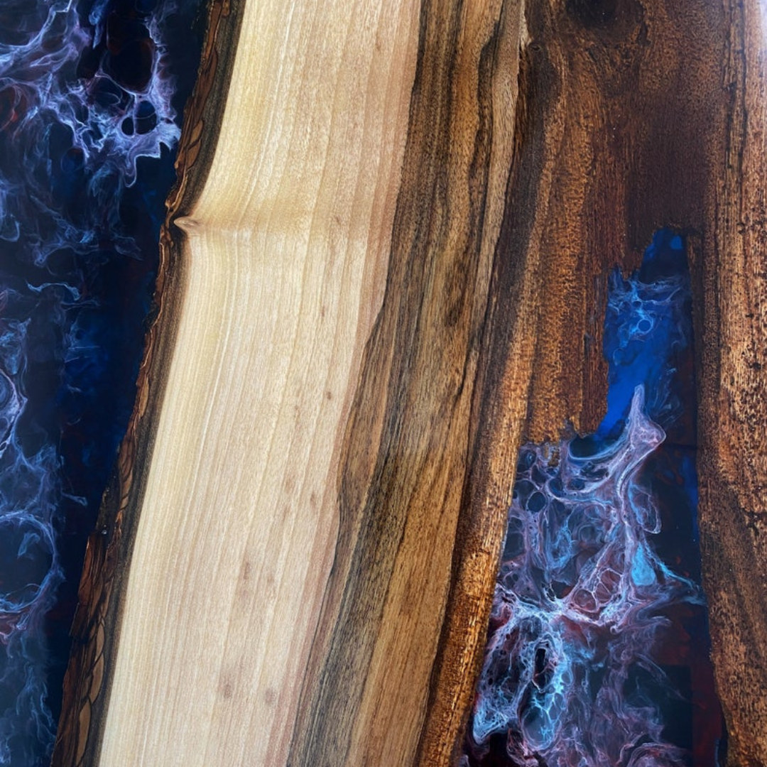 Live Edge River Resin Dining Table