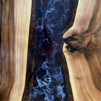 Live Edge River Resin Dining Table thumbnail