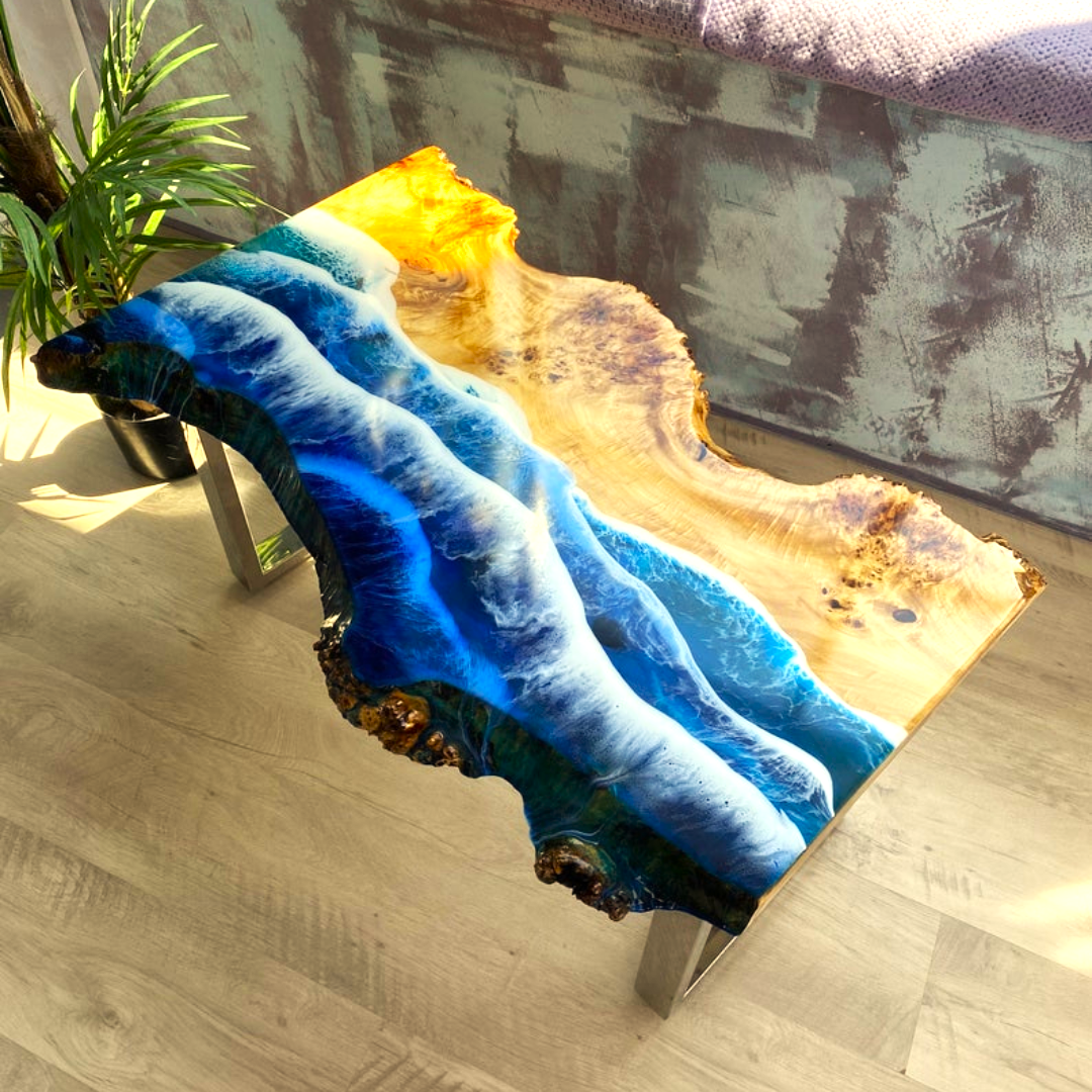 Custom Live Edge Epoxy Dining Table