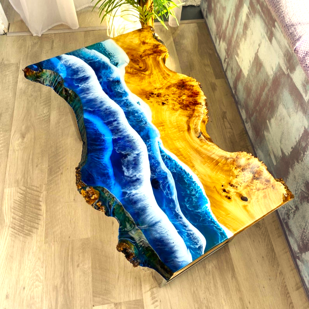 Custom Live Edge Epoxy Dining Table