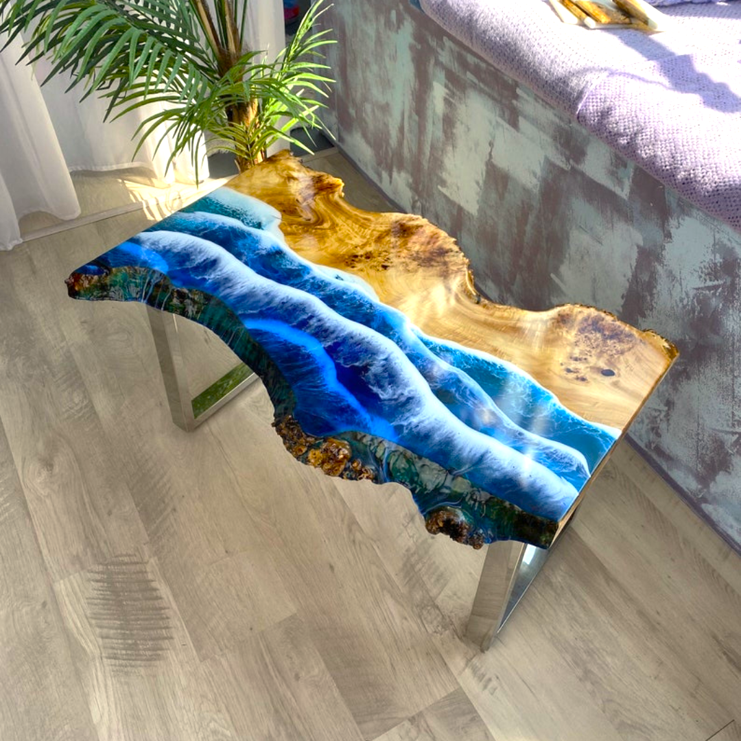Custom Live Edge Epoxy Dining Table
