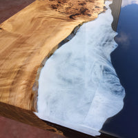 Custom Black and White River Epoxy Table thumbnail