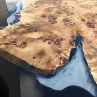 Custom Black and White River Epoxy Table thumbnail