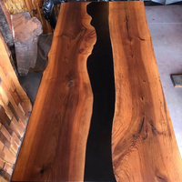 Rustic Design Walnut Black Epoxy Table thumbnail