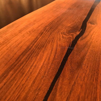Rustic Design Walnut Black Epoxy Table thumbnail