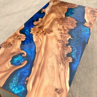 River Dining Table in Elm & Resin Live Edge thumbnail