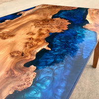 River Dining Table in Elm & Resin Live Edge thumbnail