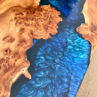 River Dining Table in Elm & Resin Live Edge thumbnail